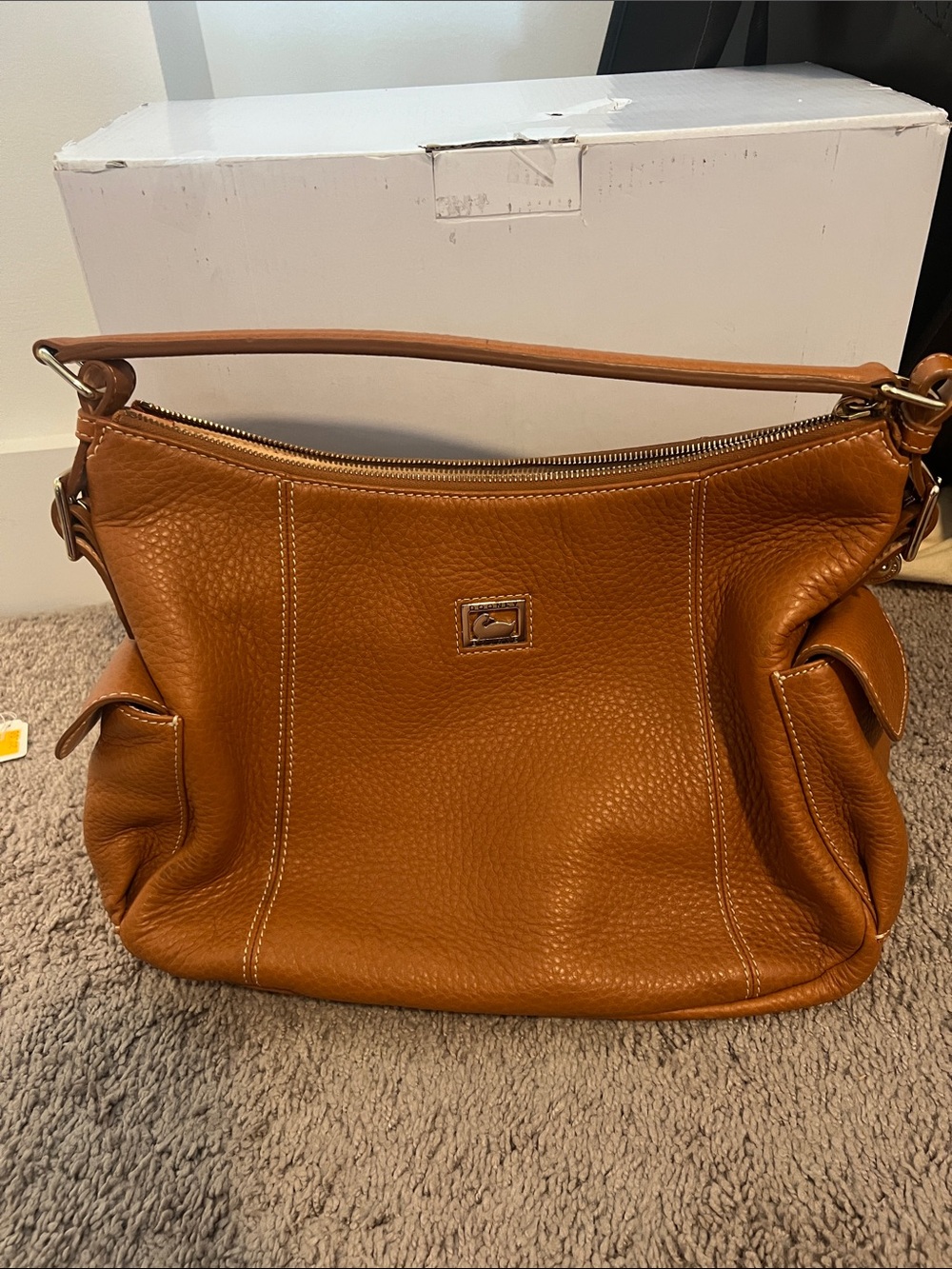 Dooney & Bourke Tan Pebbled Leather Shoulder Bag